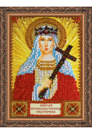 Mini Icon Bead Embroidery Kit on Art Canvas "St. Catherine"