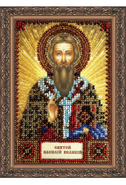 Mini Icon Bead Embroidery Kit on Art Canvas "St. Basil"