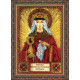 Mini Icon Bead Embroidery Kit on Art Canvas "St. Barbara"