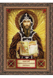 Mini Icon Bead Embroidery Kit on Art Canvas "St. Cyril"