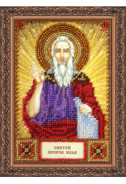 Mini Icon Bead Embroidery Kit on Art Canvas "St. Elijah"