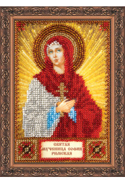 Mini Icon Bead Embroidery Kit on Art Canvas "St. Sophia"