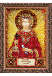 Mini Icon Bead Embroidery Kit on Art Canvas "St. Liubov"