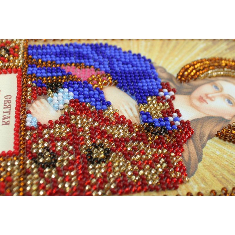 Mini Icon Bead Embroidery Kit on Art Canvas "St. Marina"