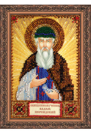 Mini Icon Bead Embroidery Kit on Art Canvas "St. Vadim"