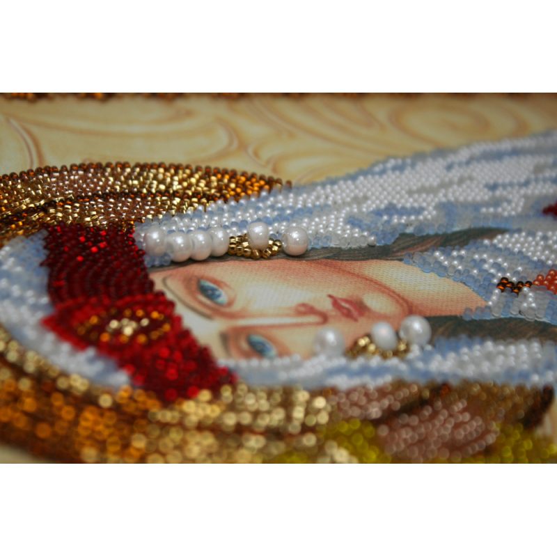 Mini Icon Bead Embroidery Kit on Art Canvas "St. Tamara"