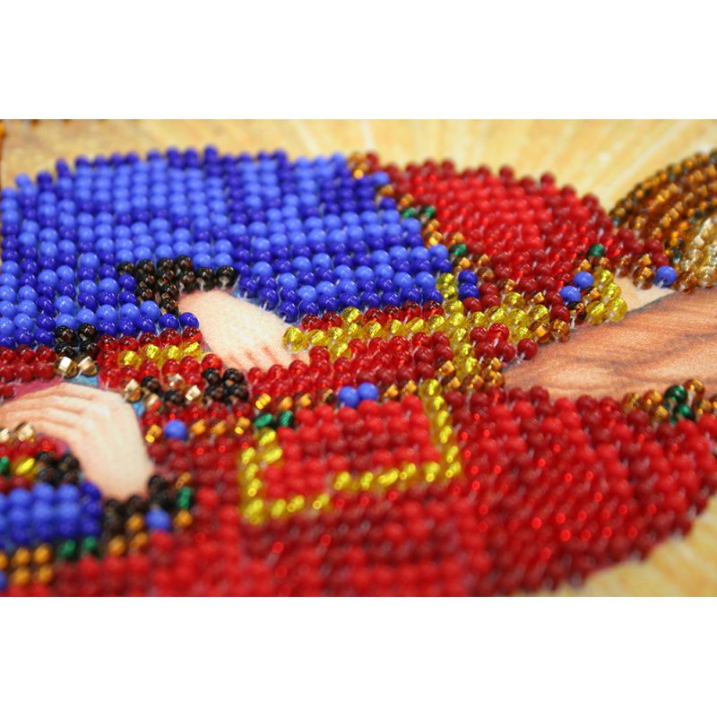 Mini Icon Bead Embroidery Kit on Art Canvas "St. Vyacheslav"