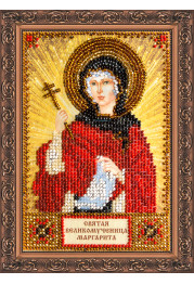 Mini Icon Bead Embroidery Kit on Art Canvas "St. Margaret"
