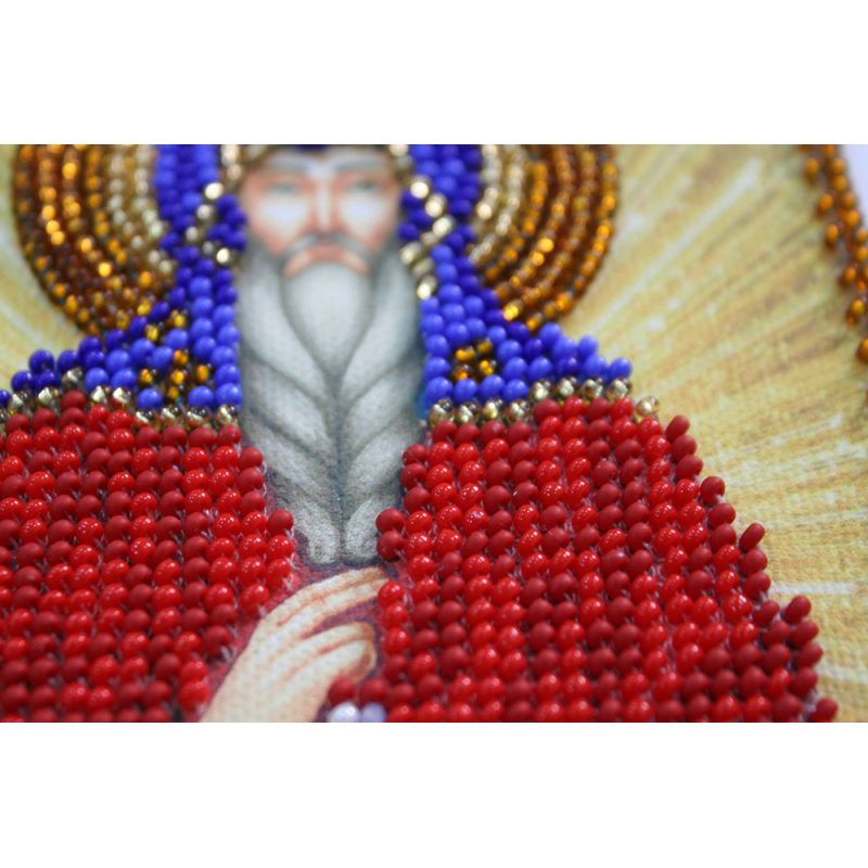 Mini Icon Bead Embroidery Kit on Art Canvas "St. Gennady"