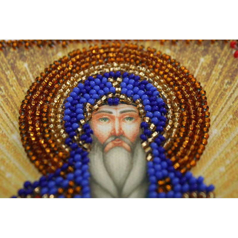 Mini Icon Bead Embroidery Kit on Art Canvas "St. Gennady"