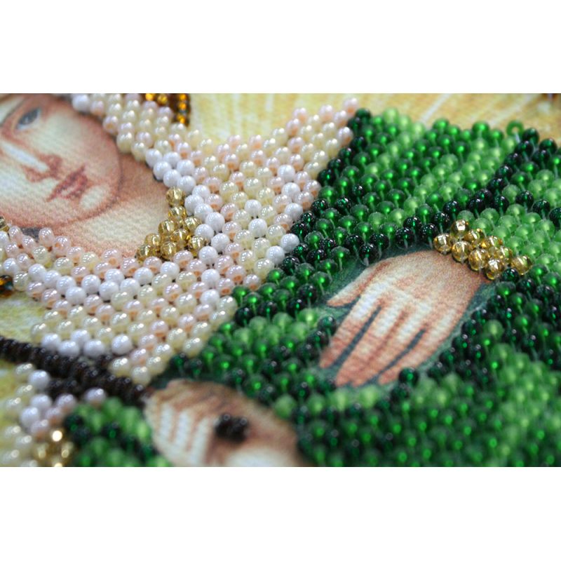 Mini Icon Bead Embroidery Kit on Art Canvas "St. Antonina"