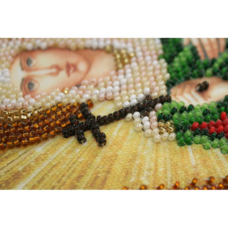 Mini Icon Bead Embroidery Kit on Art Canvas "St. Antonina"