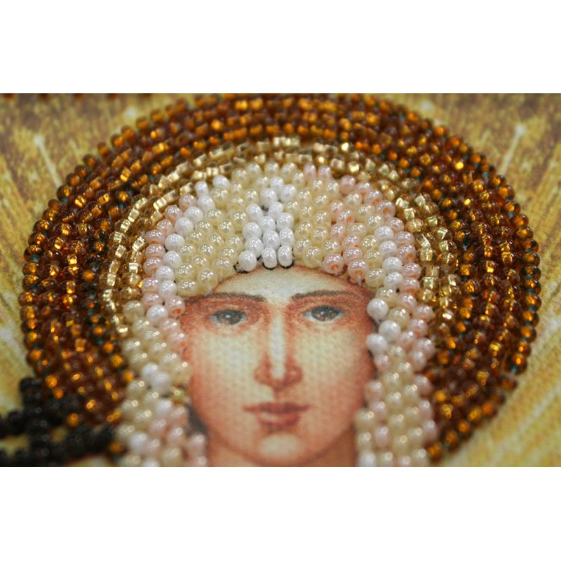 Mini Icon Bead Embroidery Kit on Art Canvas "St. Antonina"