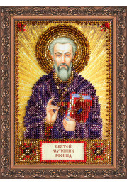 Mini Icon Bead Embroidery Kit on Art Canvas "St. Leonid"