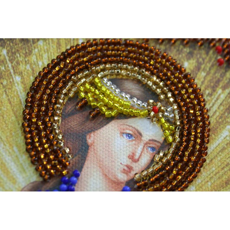Mini Icon Bead Embroidery Kit on Art Canvas "St. Christina"