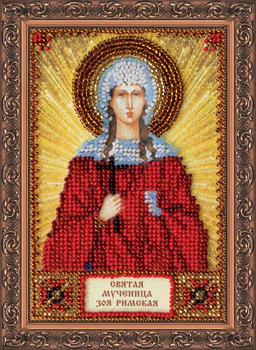 Mini Icon Bead Embroidery Kit on Art Canvas "St. Zoe"