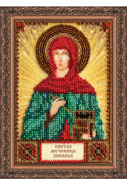 Mini Icon Bead Embroidery Kit on Art Canvas "St. Zinaida"