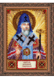 Mini Icon Bead Embroidery Kit on Art Canvas "St. Arseny"