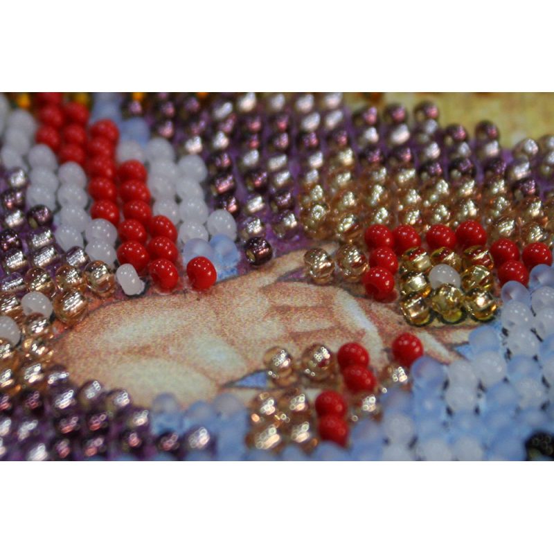 Mini Icon Bead Embroidery Kit on Art Canvas "St. Arseny"