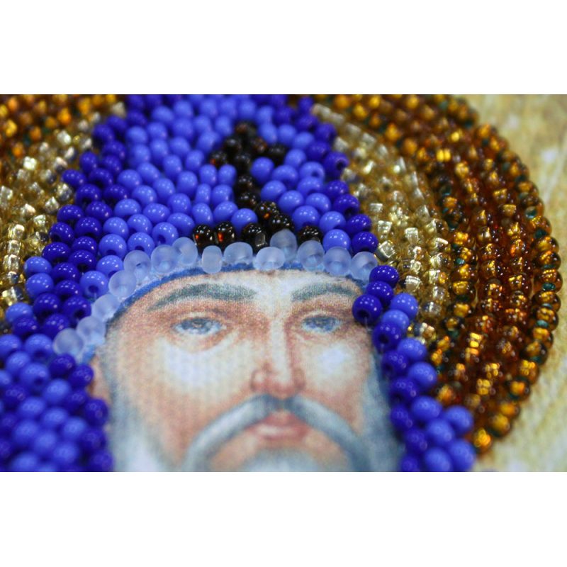 Mini Icon Bead Embroidery Kit on Art Canvas "St. Arseny"