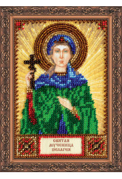 Mini Icon Bead Embroidery Kit on Art Canvas "St. Pelagia"