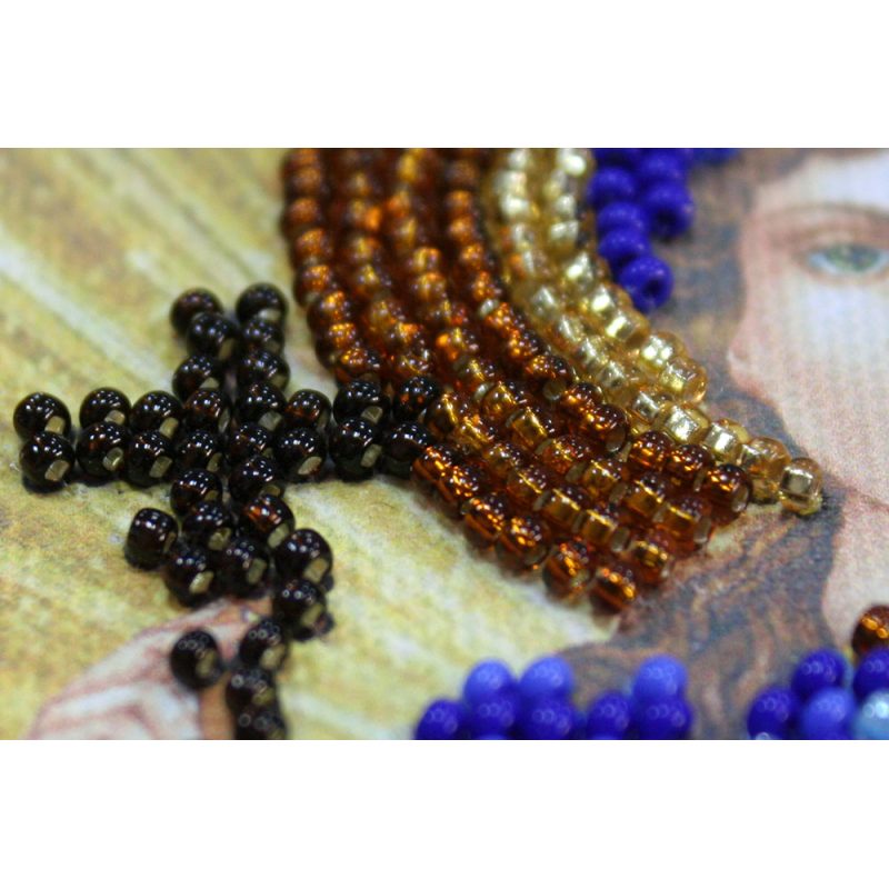 Mini Icon Bead Embroidery Kit on Art Canvas "St. Pelagia"