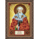 Mini Icon Bead Embroidery Kit on Art Canvas "St. Gregory"