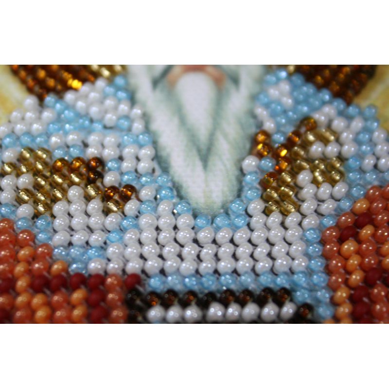 Mini Icon Bead Embroidery Kit on Art Canvas "St. Gregory"