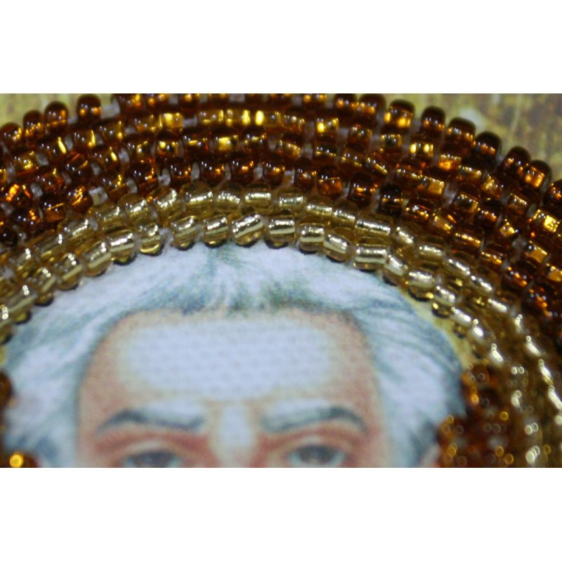 Mini Icon Bead Embroidery Kit on Art Canvas "St. Gregory"