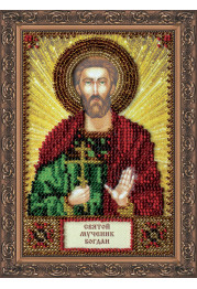 Mini Icon Bead Embroidery Kit on Art Canvas "St. Bogdan"