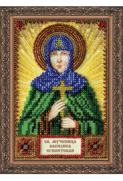 Mini Icon Bead Embroidery Kit on Art Canvas "St. Vasilisa"