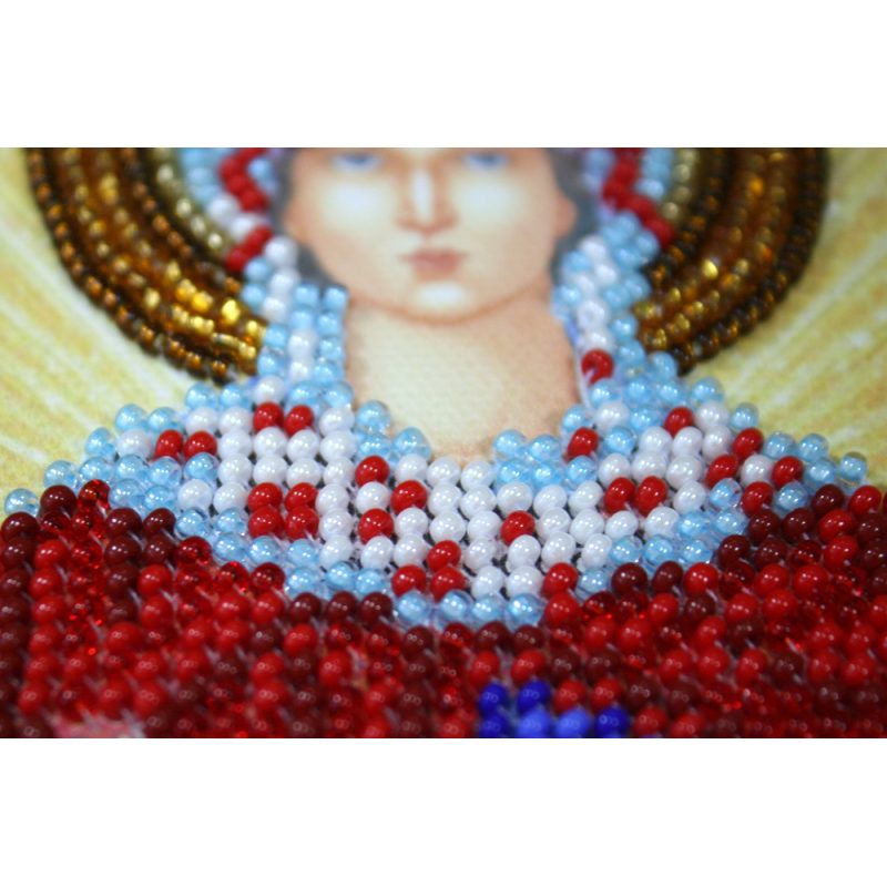 Mini Icon Bead Embroidery Kit on Art Canvas "St. Ioanna"