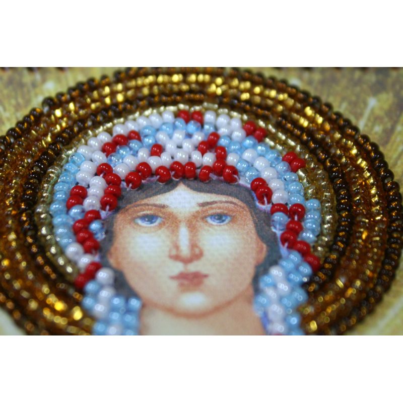 Mini Icon Bead Embroidery Kit on Art Canvas "St. Ioanna"