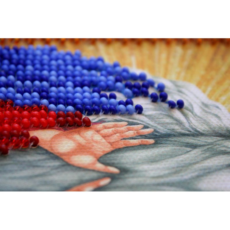 Mini Icon Bead Embroidery Kit on Art Canvas "St. Macarius"