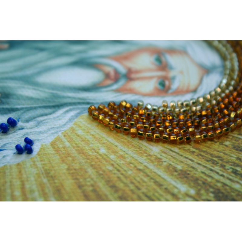 Mini Icon Bead Embroidery Kit on Art Canvas "St. Macarius"