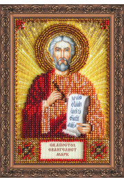 Mini Icon Bead Embroidery Kit on Art Canvas "St. Mark"