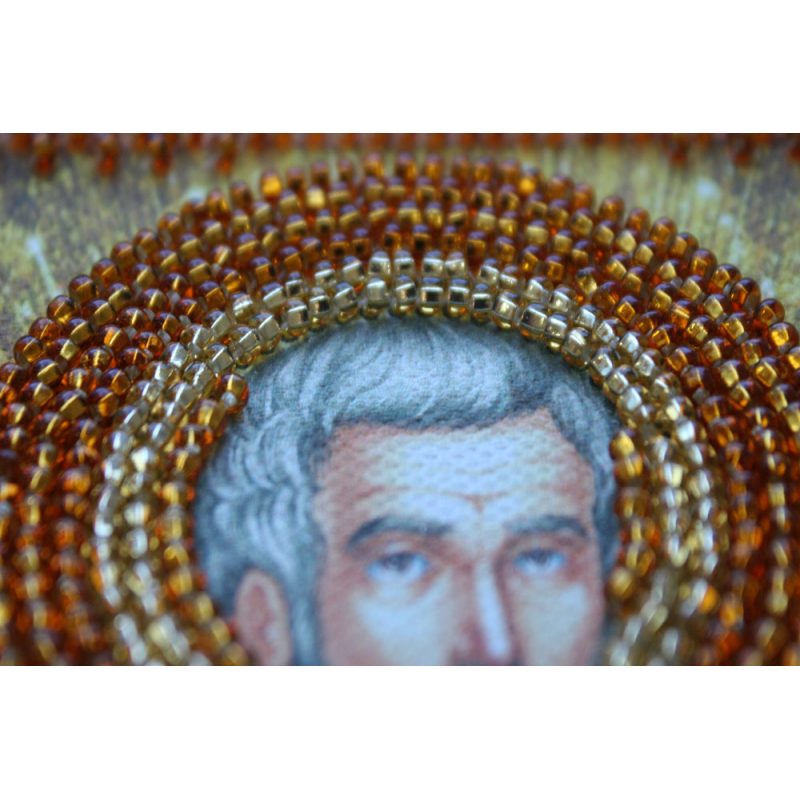 Mini Icon Bead Embroidery Kit on Art Canvas "St. Rodion"