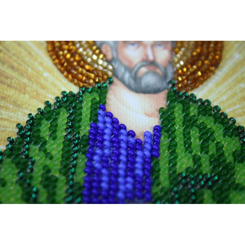 Mini Icon Bead Embroidery Kit on Art Canvas "St. Rodion"