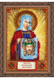 Mini Icon Bead Embroidery Kit on Art Canvas "St. Veronica"