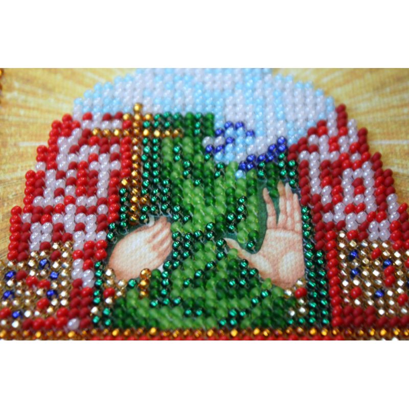 Mini Icon Bead Embroidery Kit on Art Canvas "St. Juliana"