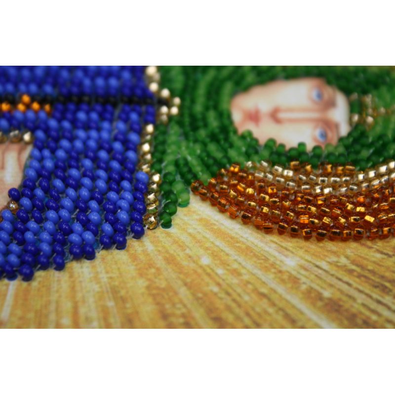 Mini Icon Bead Embroidery Kit on Art Canvas "St. Eudocia"