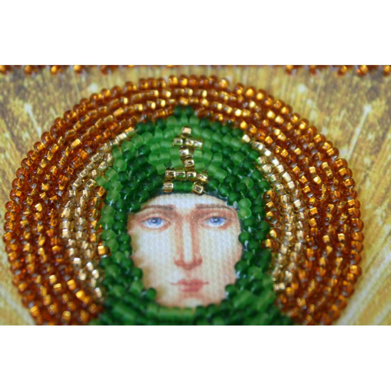 Mini Icon Bead Embroidery Kit on Art Canvas "St. Eudocia"