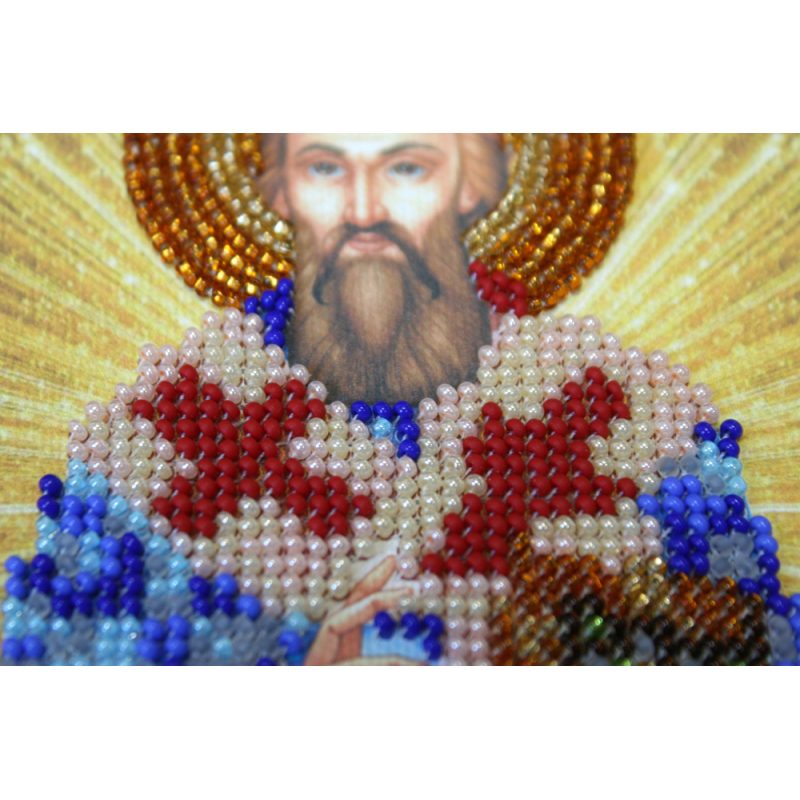 Mini Icon Bead Embroidery Kit on Art Canvas "St. Savely"