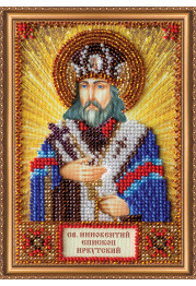 Mini Icon Bead Embroidery Kit on Art Canvas "St. Innokenty"