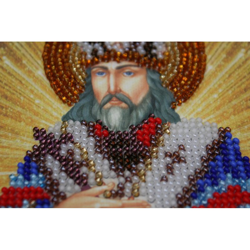 Mini Icon Bead Embroidery Kit on Art Canvas "St. Innokenty"