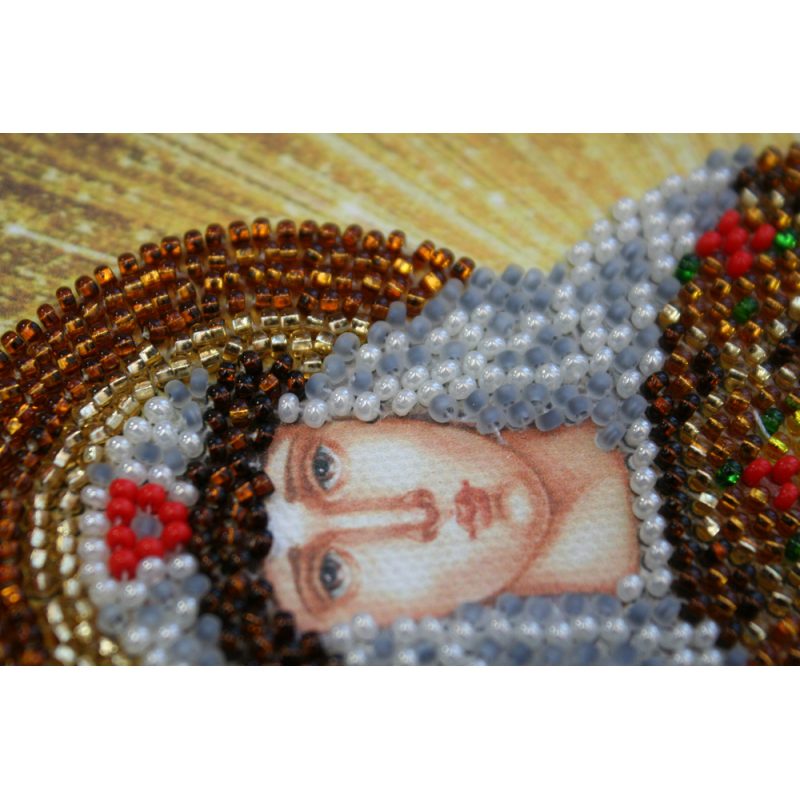 Mini Icon Bead Embroidery Kit on Art Canvas "St. Euphrosyne"