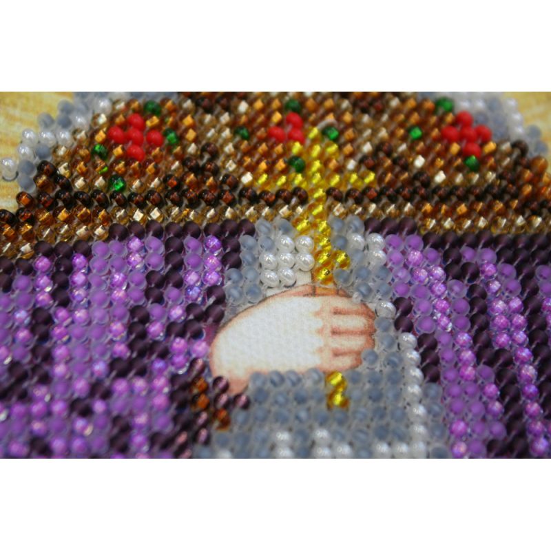 Mini Icon Bead Embroidery Kit on Art Canvas "St. Euphrosyne"