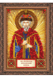 Mini Icon Bead Embroidery Kit on Art Canvas "St. Vsevolod"