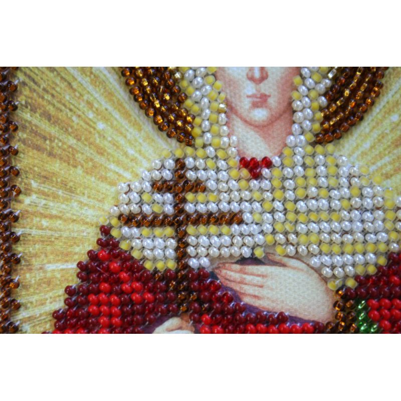 Mini Icon Bead Embroidery Kit on Art Canvas "St. Alevtina"