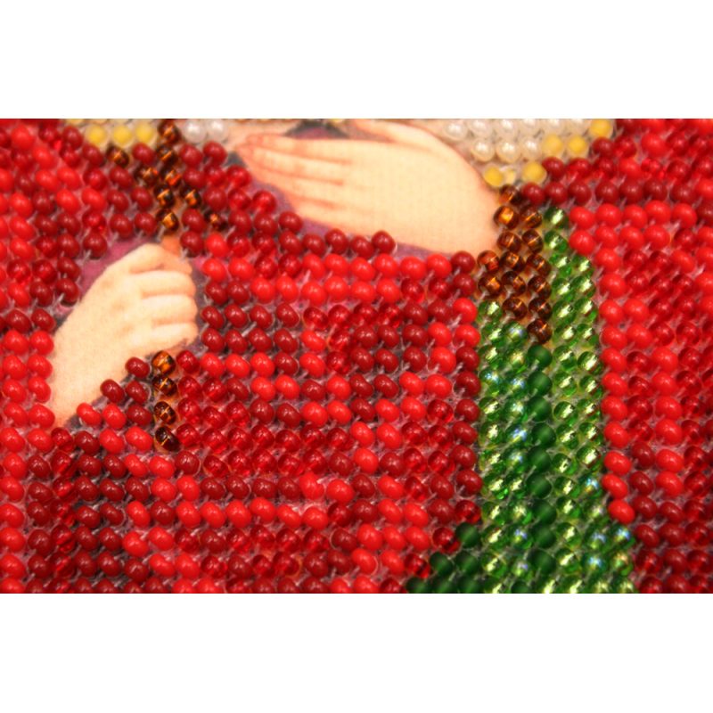 Mini Icon Bead Embroidery Kit on Art Canvas "St. Alevtina"